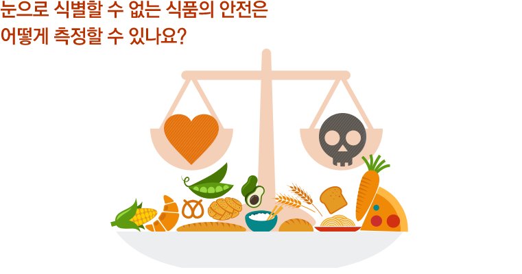 눈으로 식별할 수 없는 식품의 안전은 어떻게 측정할 수 있나요?